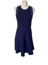 Michael Kors Size Medium Heavy Knit Sleeveless Dress Navy VGC