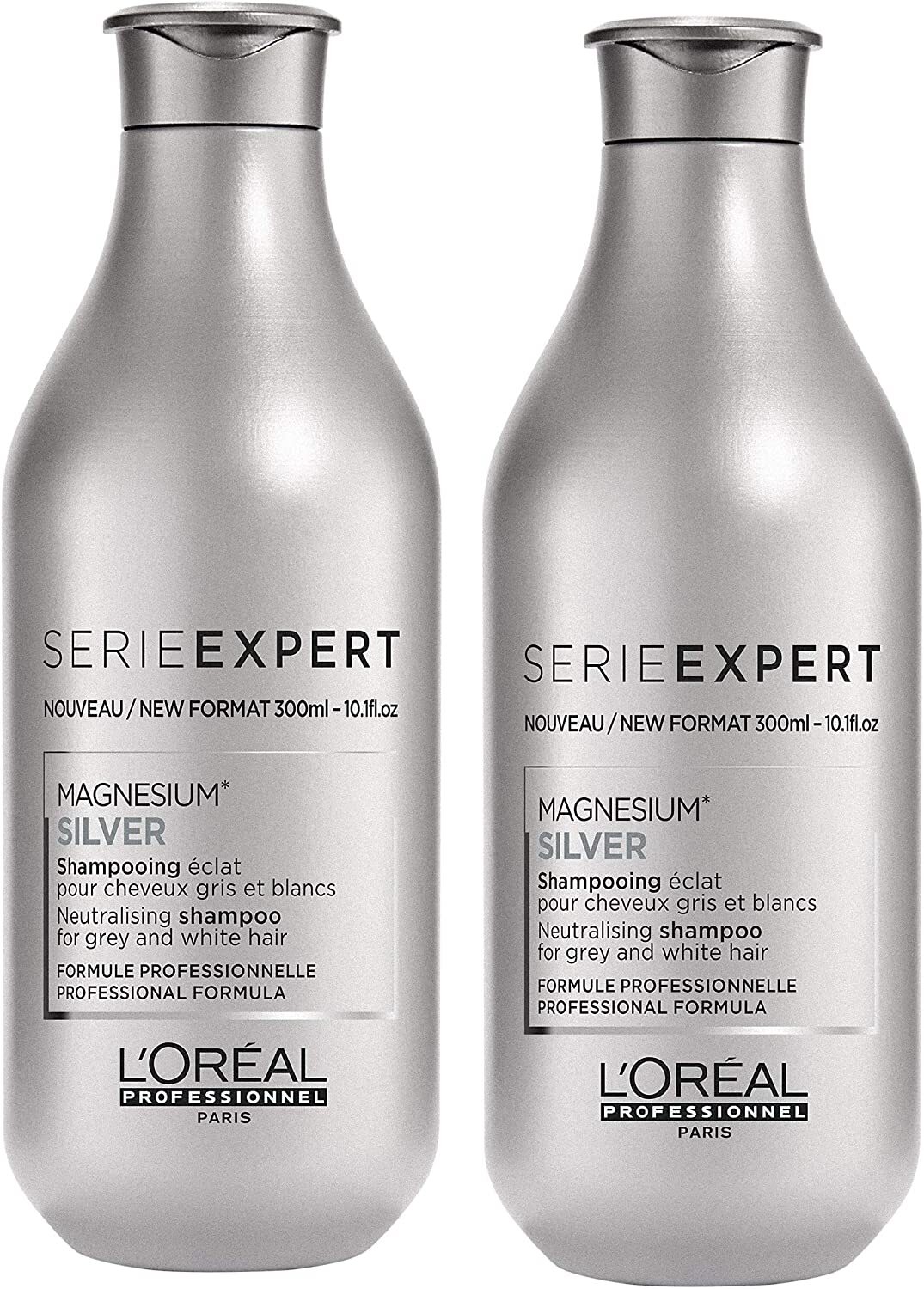 2 Pezzi L'OREAL Shampoo Serie EXPERT Illuminante Magnesium Silver 30ml