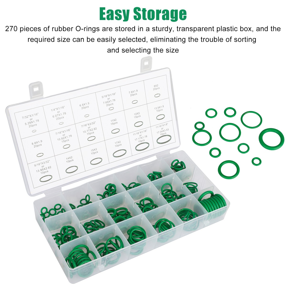 Fuel Resistant O Ring Washer Assortment Kit Gasket Automotive Seal Set Fuel Resistant O Ring Washer Assortment Kit Gasket Automotive Seal Set