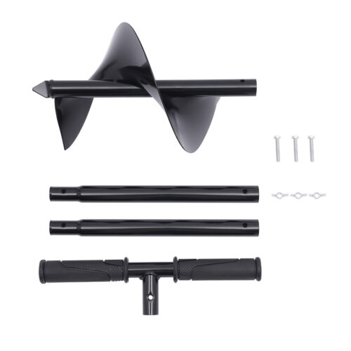 Black Manual Garden Fence Post Hole Auger Spiral Drill Post Hole Digger T-shaped - Picture 9 of 17