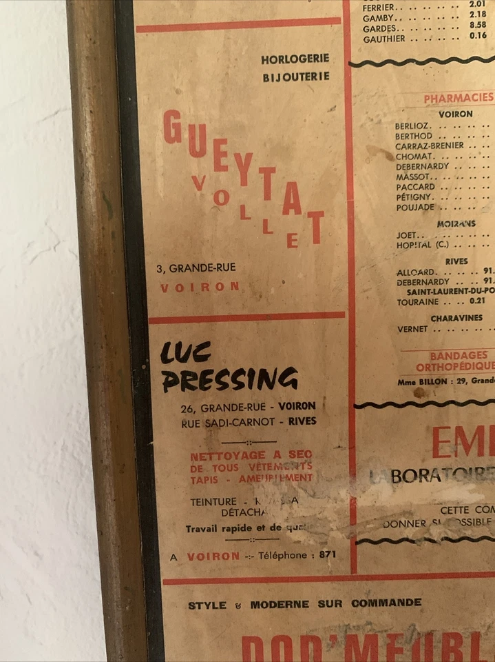 ANCIEN PANNEAU INDICATIF DES COMMERCES VOIRONNAIS - Photo 4/4