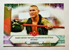 2021 Topps WWE #14 Randy Orton Refuses to Explain His Attack on Edge card
