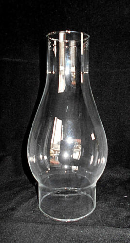 ANT/VTG GLASS OIL LAMP CHIMNEY~3" FITTER X 8 5/8" H~3M - Picture 1 of 2