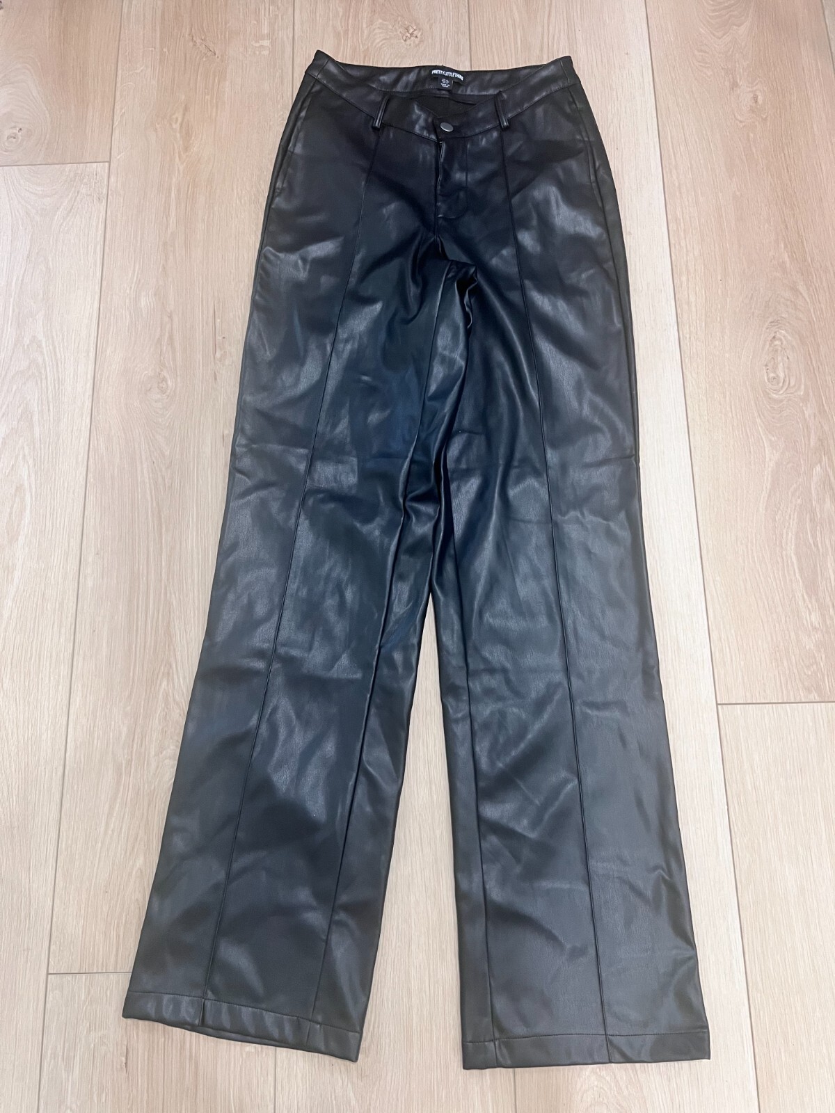PLT Black Faux Leather Wide Leg Pants US Size 4