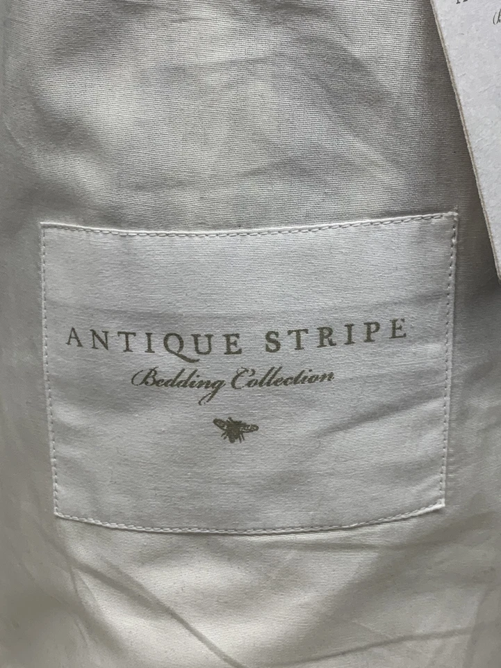 Восстановление оборудования старинный полоски сирени льняной смеси кровать юбка полное постельное белье $99 - Изображение 2 из 4