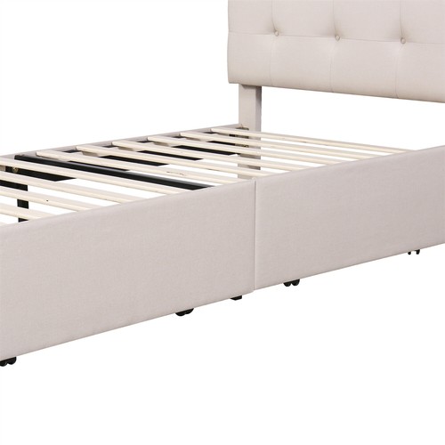 Polsterbett Einzelbett Jugendbett 90x200 cm Bettgestell Bett mit Bettkasten - Bild 11 von 16