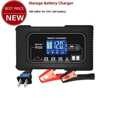 HTRC 20A Storage Battery Charger 12V/24V LiFePO4 Li Motorcycle Battery Charger