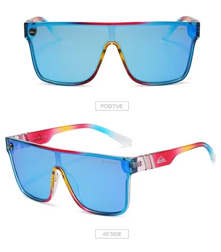Unisex Quiksilver Sunglasses Polarized UV400 Pride Parade Blue Lens Red Rainbow - Picture 8 of 17