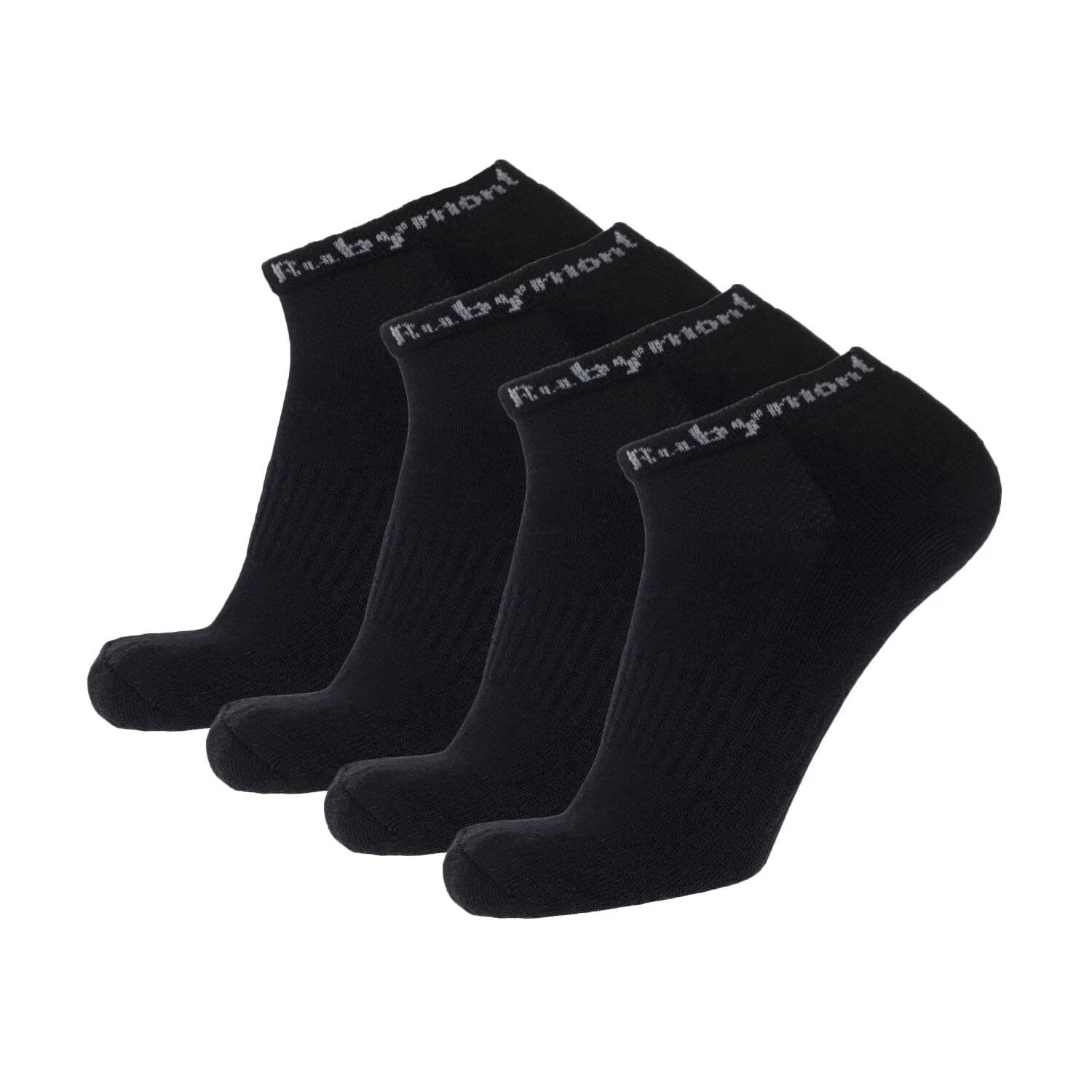 Rubymont Ankle Men Bamboo Charcoal Sports No Show Boat Socks Black XL 4 pairs