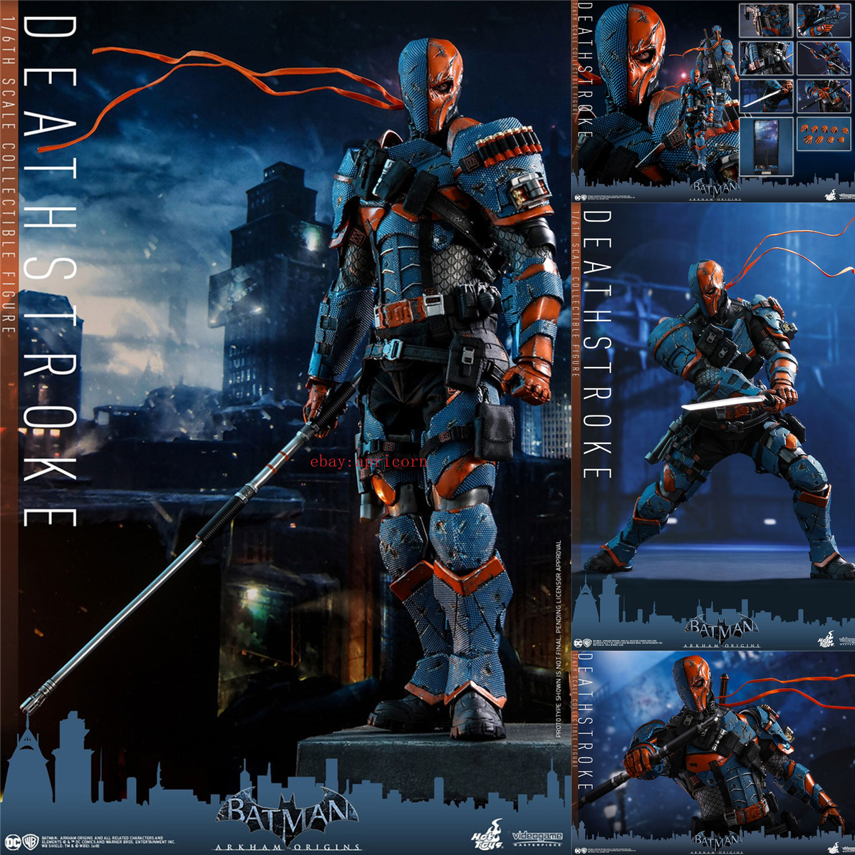 ゲームキャラクター Hot Toys 1/6 Deathstroke Batman Arkham Hot Toys VGM30 Batman Arkham Knight 1/6 Deathstroke Action Figure