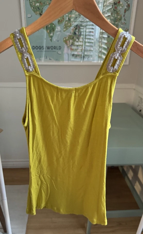 Camiseta regata vintage Y2K Babydoll cami S verde corrente elo boho chique fada babydoll clube - Imagem 4 de 4