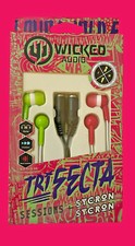 Wicked Audio TRIFECTA 3-in-1 Bundle Earphones WI-1182 Pink/Green