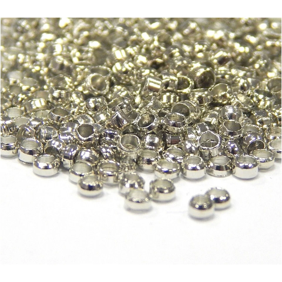 1050stk Metall Perlen Quetschperlen Quetschröhrchen 2mm Rund Metal Beads M9 - Bild 2 von 4