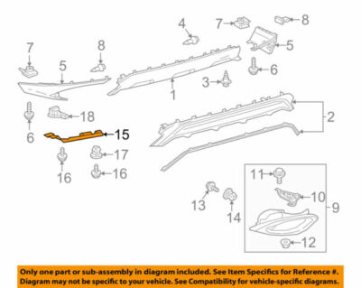52164-48020 Toyota Plate, rear bumper, lh 5216448020, New Genuine 