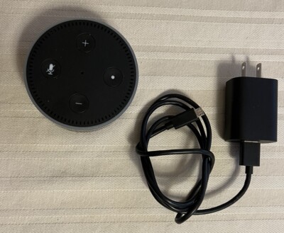 Amazon Echo Dot 2nd Gen Smart Speaker - Black (RS03QR) With Power Adapter
