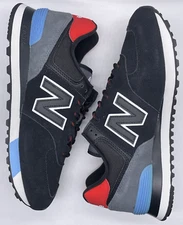 New Balance 574 Black Velocity Red ML574JHO Size 8.5 D NWOB Lifestyle Classic