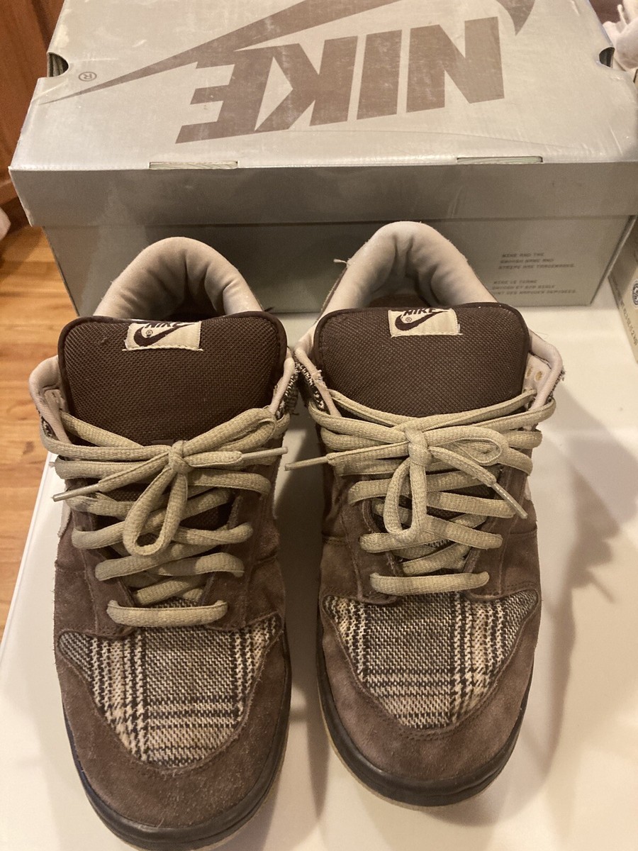 Nike SB Dunk Low Pro Tweed Size 13 Brown 2004 Beige Tan Plaid