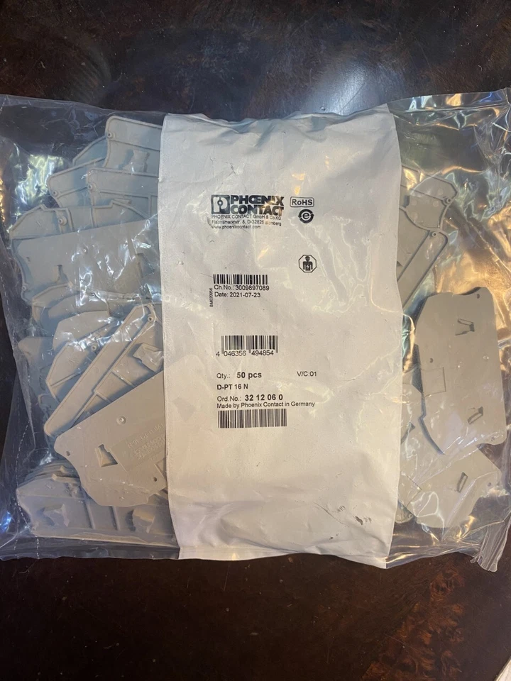Phoenix Contact D-PT 16 N End Cover 3212060 LOT OF 50 NEW FACTORY SEALED - Image 3 of 3