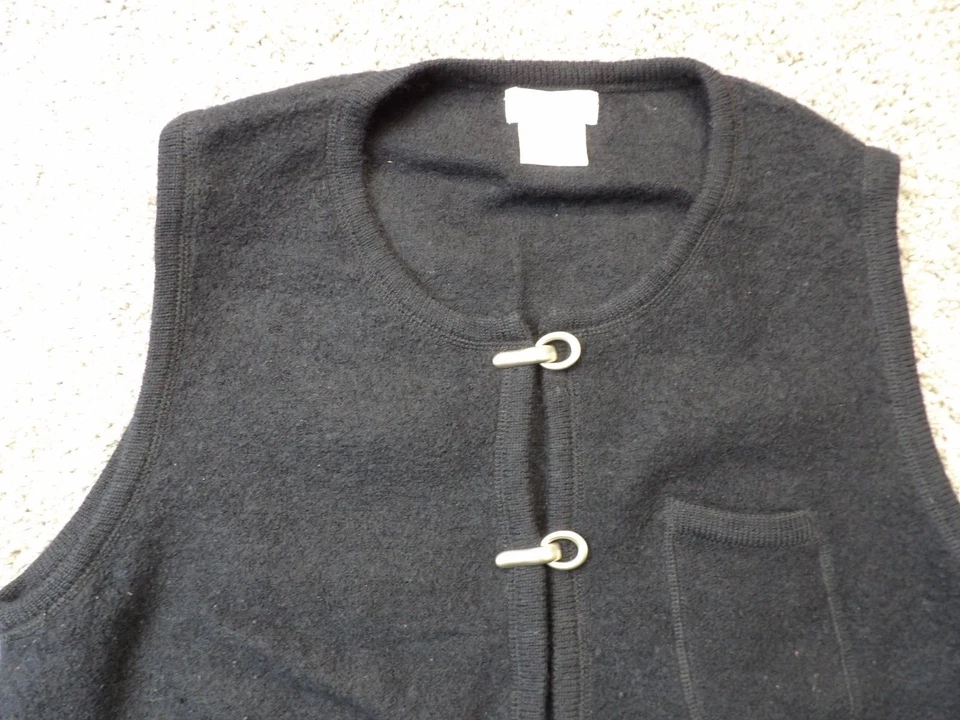 Chaleco de Colección Pierre Cardin Para Mujer 100% Lana Talla XL Negro Años 90 Y2K Sujetadores de Metal Foto 2 de 4