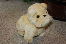 VTG Plush DAKIN 1978 BULLDOG Puppy Dog Light Tan 9" Korea  P2