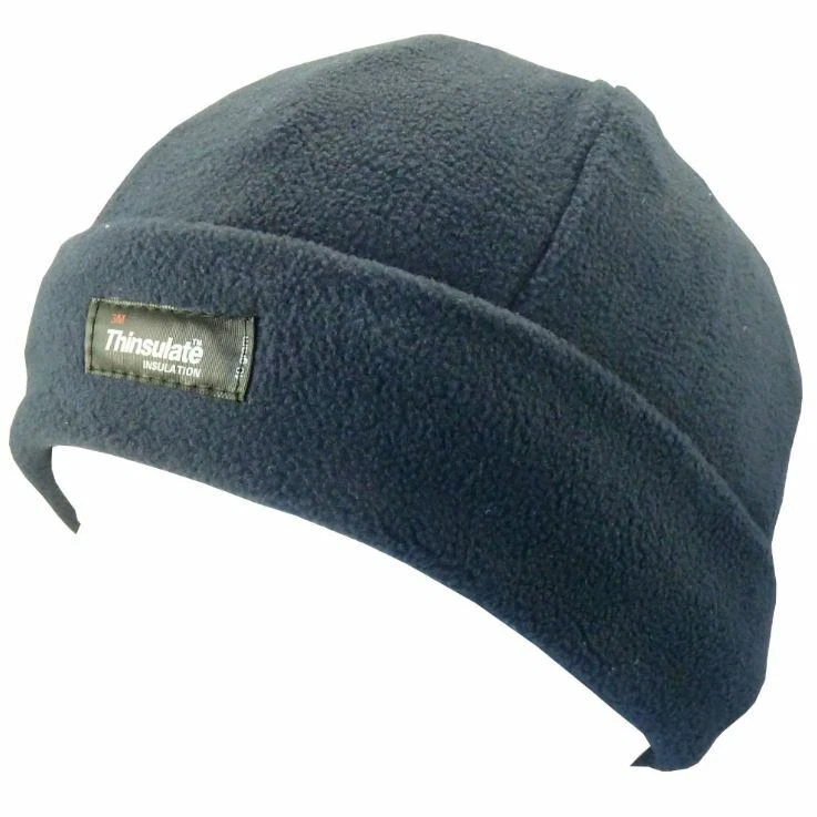 3M Thinsulate Lined Polar Fleece Beanie Acrylic Navy Thermal Insulated Warm Hat - Image 4 of 4