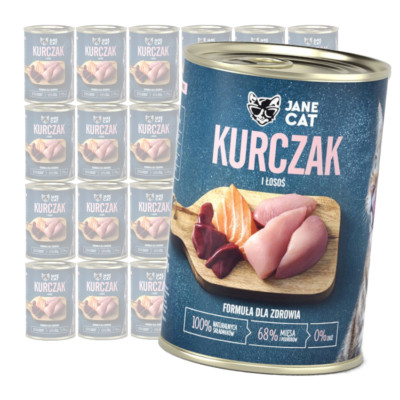 Jane Cat Adult Huhn Lachs 24x400g Nassfutter für Katzen Ohne Getreide