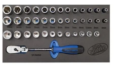 CBP391HFS 39 Piece Cornwell 1/4" Dr Metric Socket & Flex-Head Handled Ratchet Se