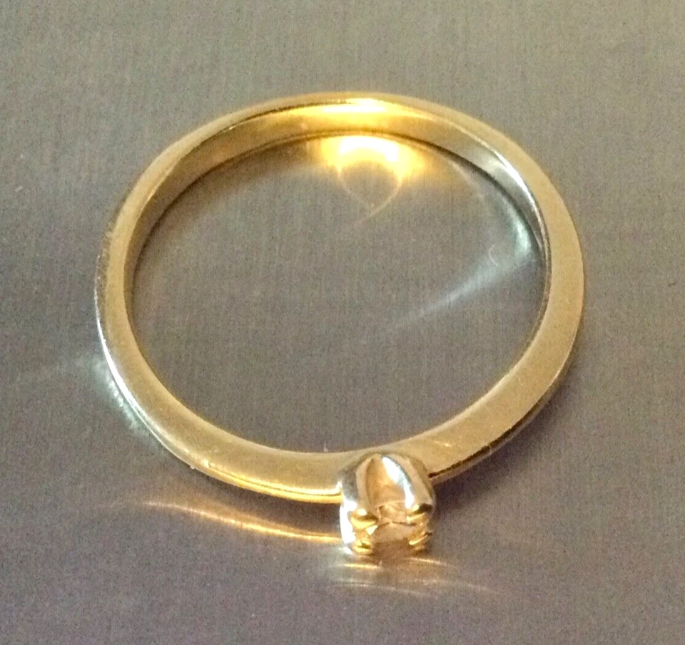 Or Massif-Diamant Solitaire 3 mm Bague de Fiançailles Or Jaune 14K-Pas 18 Carats - Photo 2/4