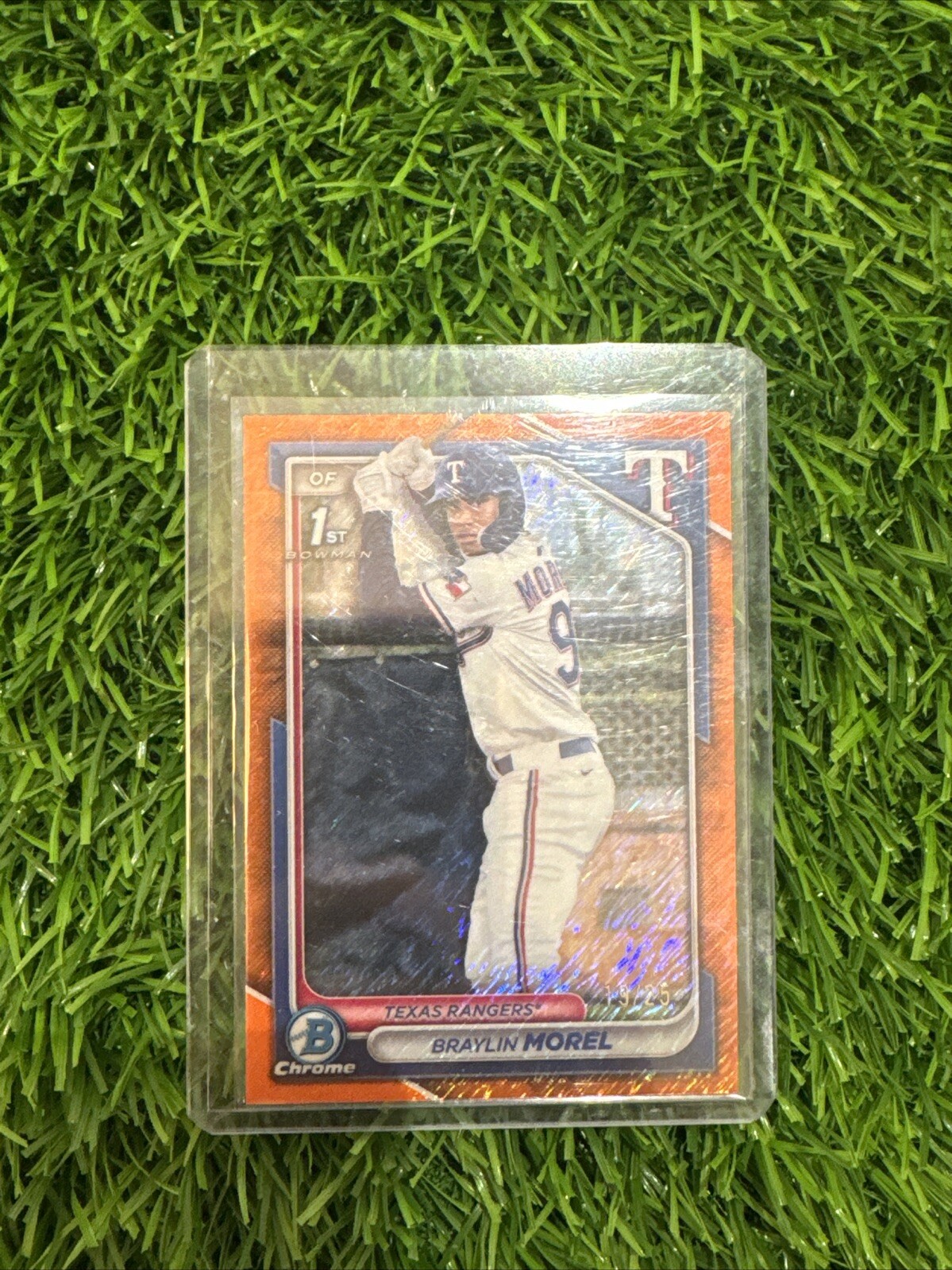 2024 Bowman Chrome BRAYLIN MOREL 1st Prospect Orange Shimmer /25 BCP-192
