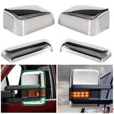 NEW Pair Chrome Tow Mirror Cap Cover For 2014-2019 Chevy Silverado GMC Sierra