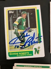 North Stars Gordie Roberts Signed 1986 Topps card
