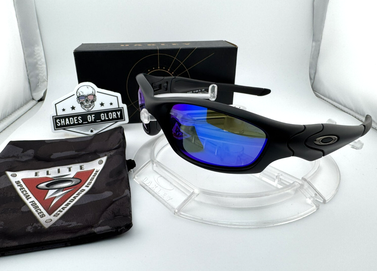OAKLEY STRAIGHT JACKET MATTE BLACK W/ GALAXY BLUE POLARIZED