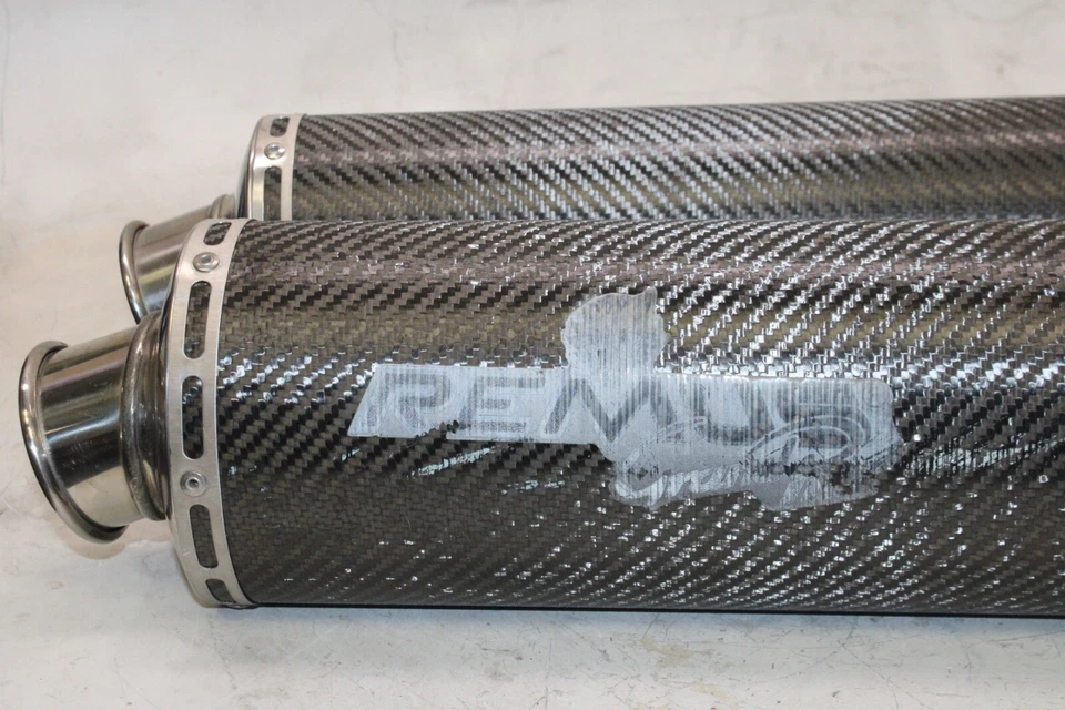 1998 DUCATI MONSTER 900 EXHAUST PIPE MUFFLER SLIP ON CAN SILENCER PAIR REMUS — 第 3/4 张图片