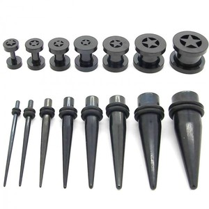 1x Od Set Tunnel Schwarz Stern Piercingschmuck Flesh Plug Dehnstab Dehnset Ohr Ebay