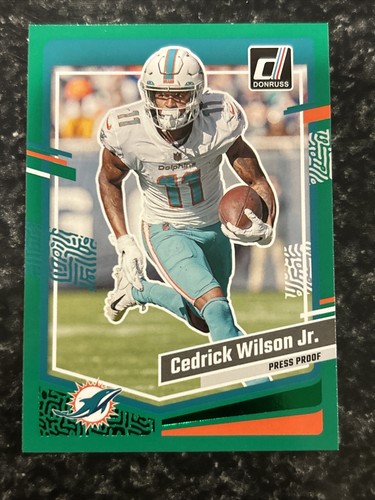 2023 Donruss Cedrick Wilson Jr. Press Proof Green SP No. 181 MIA COLOR MATCH