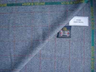 MADE IN SCOTLAND 100% Pur Neu Wolle Land Klassisch Tweed Wie “Glasscheibe” Ader- Stoff = 2 M