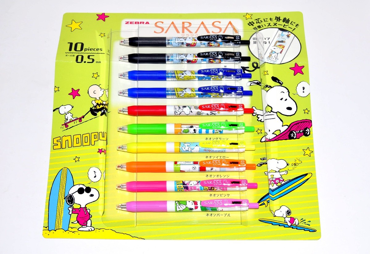 Zebra Sarasa Clip 0.5mm Snoopy Limited Gel Ink Pen Set 10 Zebra Sarasa Clip 0.5mm Snoopy Limited Gel Ink Pen Set 10