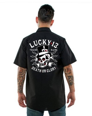 Authentic LUCKY 13 Death or Glory WorkShirt S NEW