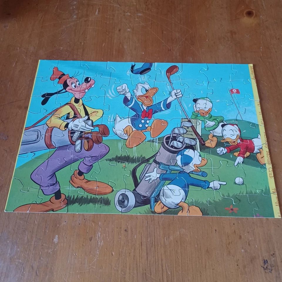 Walt Disney Jaymar 63 Piece Jigsaw Puzzle Mickey Mouse Club Goofy Pro Caddy 1960 - Image 2 of 4