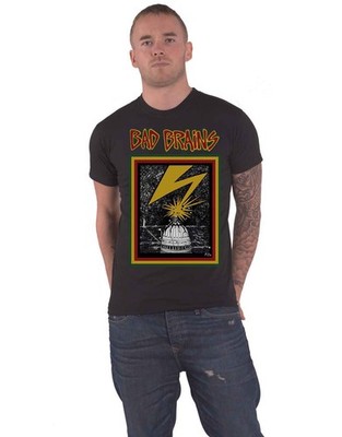 Bad Brains Lightning Bolt Band Logo offiziell Herren Nue Schwarz T Shirt