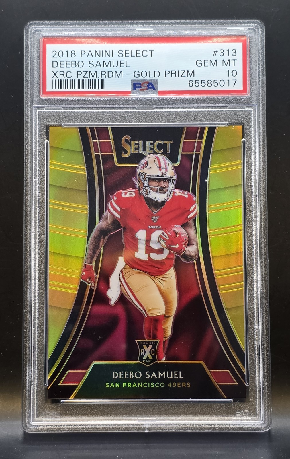 2018 Panini Select Deebo Samuel Gold XRC Prizm /10 RC Rookie - PSA 10