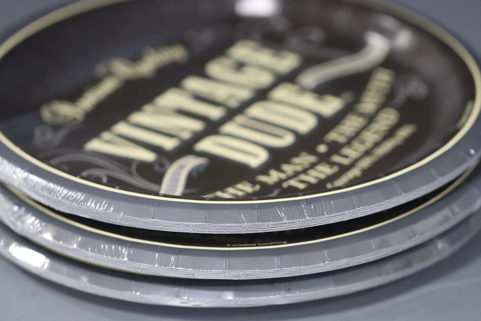 Vintage Dude 9 Luncheon Plates count 8 Party Supplies (pack of 3 ) - Image 2 of 4