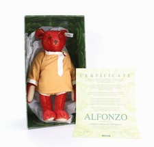 STEIFF "ALFONZO 1908" LARGE LIMITED EDITION RED TEDDY BEAR 406195, BOXED & COA