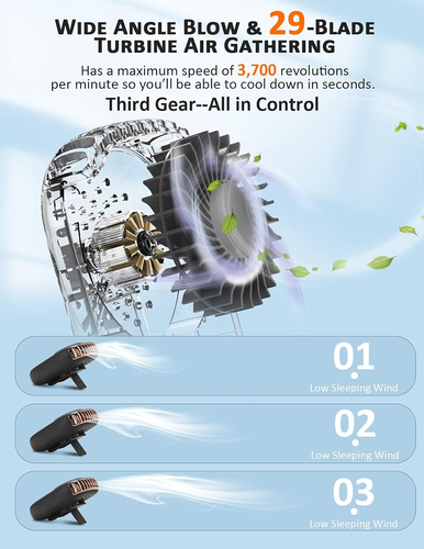 Ventilatore USB Mini Ventilatore Portatile Con 3 Velocità Regolabili, Multifunzi - Foto 3 di 12