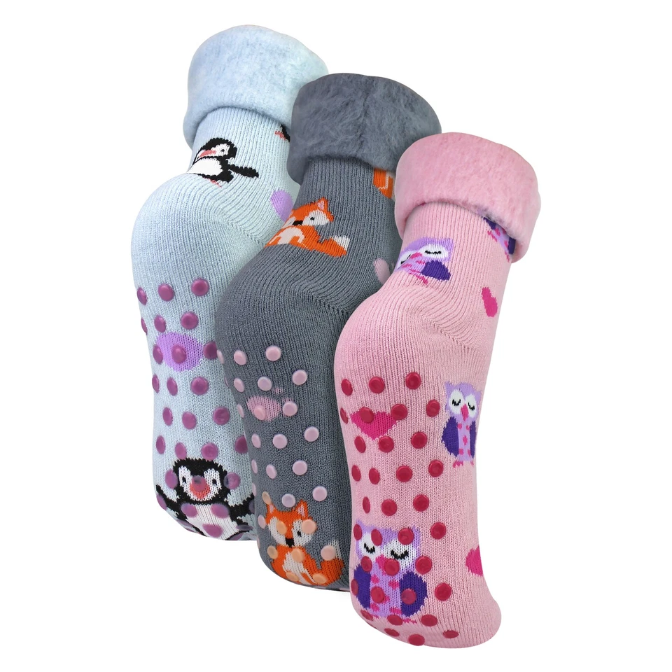 Damen Rutschfest Bettsocken , Sock Snob , 3 Paar Fleece Rutschfest Socken - Bild 1 von 1