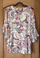 Top leggero donna marca multipla, multicolore, manica con volant, taglia 1X