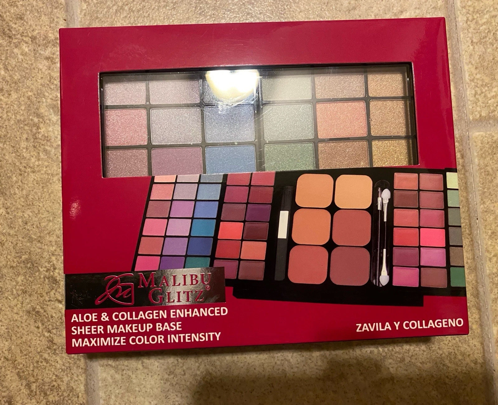 Malibu Glitz Makeup Kit NIB Huge Kit 2 Foundation Sticks & Lip Gloss Great Gift!