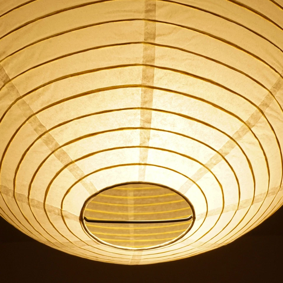 Isamu Noguchi Akari 55A Pendant Light Washi Shade w/ Frame Cord & Ceiling Cap Jp - Image 4 of 4