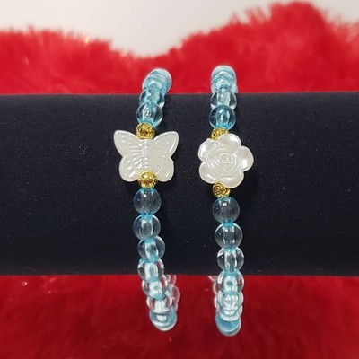 Set of 2 handmade bracelets   Delicate jewelry gift   Ideal for Mother-daughter