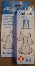 Dr. Browns Natural Flow Narrow Anti Colic Nipples 6 Pack Level 1 0 Months
